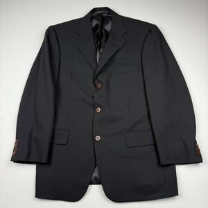 Samuelsohn Blazer Mens 41 Regular Black Wool SB Austin Sport Coat Classic Jacket